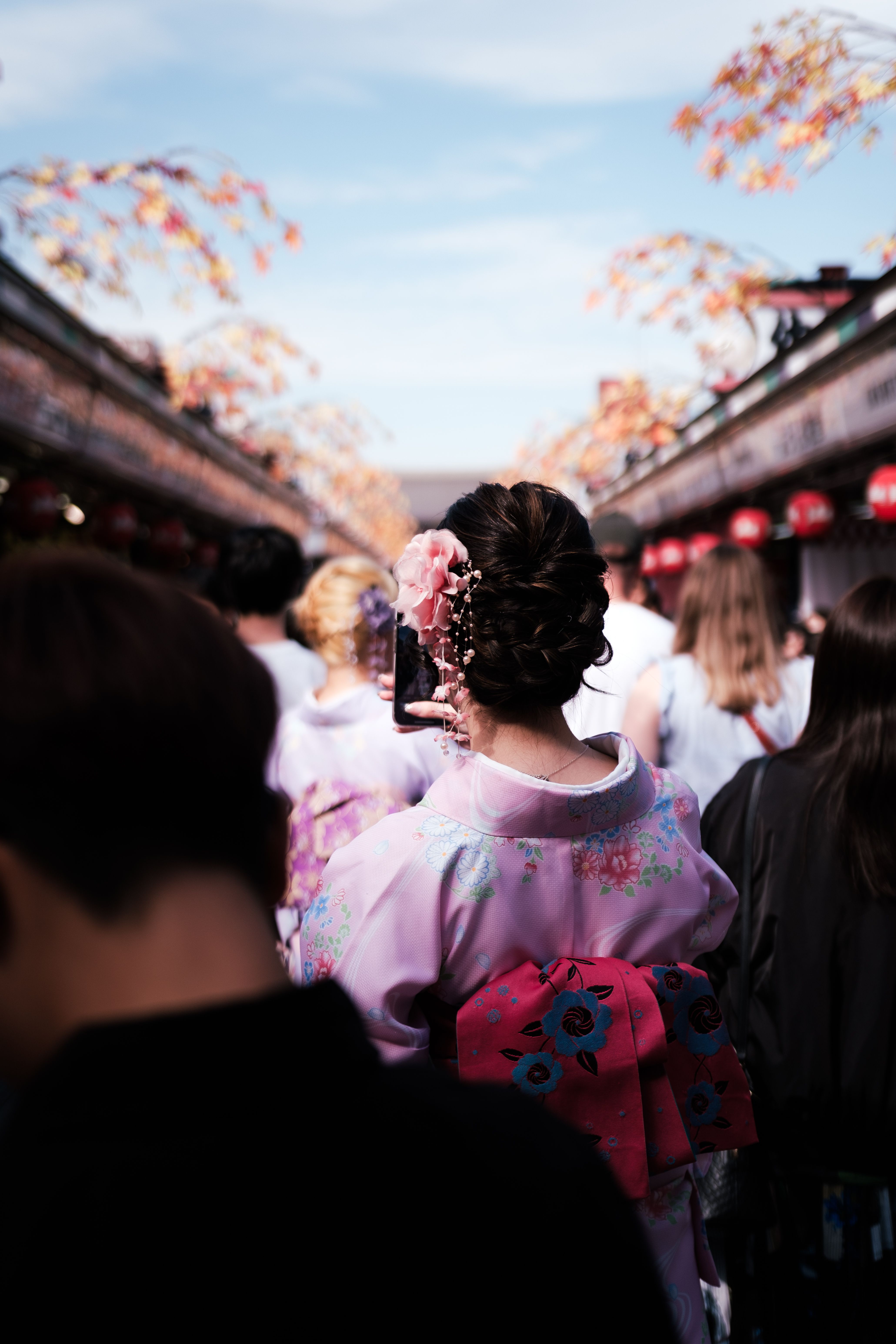 Traditional kimono portrait in Asakusa